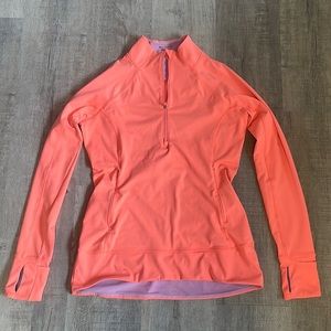 Athleta Whittier Peak Half Zip pullover-coral